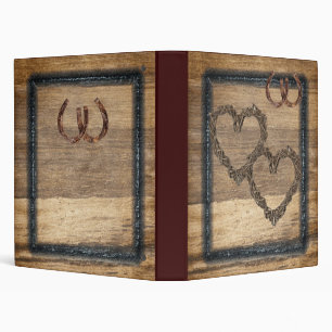 Country Western, Rustic, Horse Shoes Photo Album B 3 Ring Binder