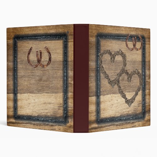Country Western Rustic Horse Shoes Photo Album B 3 Ring Binder