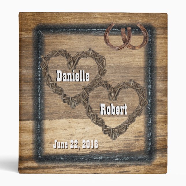 Country Western, Rustic, Horse Shoes Photo Album Binder (Front)