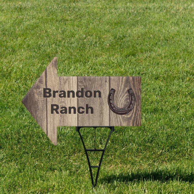 Country Western Rustic Lucky Horseshoe  Sign (Insitu)