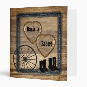 Country Western, Rustic Wagon Wheel, Custom Binder