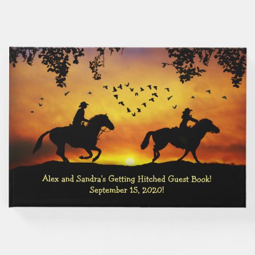 Country Western Rustic Wedding Getting Hitched Guest Book