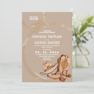Country Western Rustic Wedding  Invitation