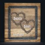 Country Western, Rustic Wedding, Photo Album 3 Ring Binder<br><div class="desc">Country Rustic Wood background with Grape Vine Hearts.  Personalize with names,  monogram or initials. Wonderful bridal shower or wedding gift. ALL DESIGN ELEMENTS ARE PRINTED,  NOT ACTUAL WOOD.</div>
