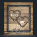 Country Western, Rustic Wedding, Photo Album 3 Ring Binder<br><div class="desc">Country Rustic Wood background with Grape Vine Hearts.  Personalize with names,  monogram or initials. Wonderful bridal shower or wedding gift. ALL DESIGN ELEMENTS ARE PRINTED,  NOT ACTUAL WOOD.</div>