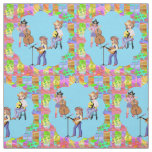 Country Western Singing Cowgirl Band Fabric