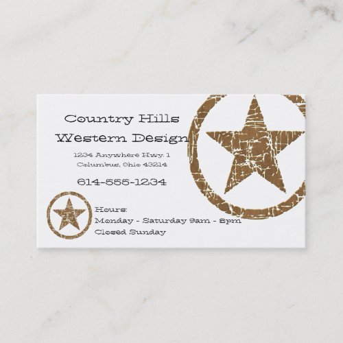 Country Western Star/Badge Business Card