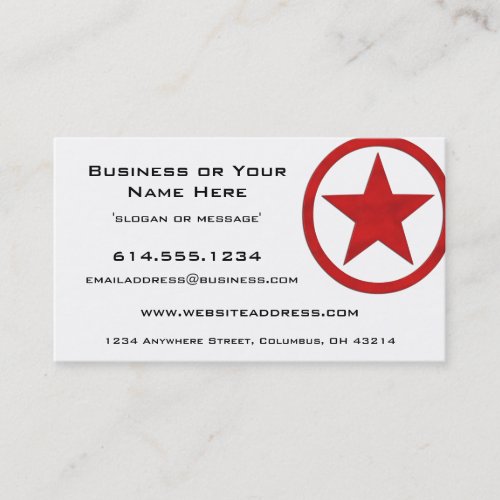 Country Western Star/Badge Red 3 Business Card