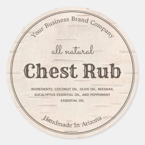 Country Western Style Eucalyptus Salve Ointment Classic Round Sticker