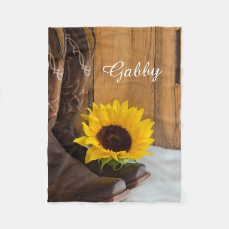 Country Western Sunflower Fleece Blanket