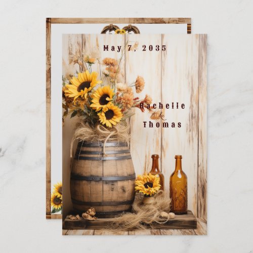 Country Western Sunflowers Whiskey Barrel Menu