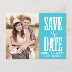 Country Western Turquoise Save the Date Postcard