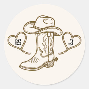 Country Western Vintage Last Rodeo Bachelorette  Classic Round Sticker