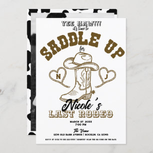 Country Western Vintage Last Rodeo Bachelorette Invitation