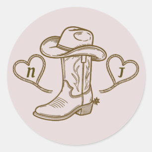 Country Western Vintage Last Rodeo Pink  Classic Round Sticker
