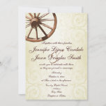 Country Western Wagon Wheel Wedding Invitation at Zazzle