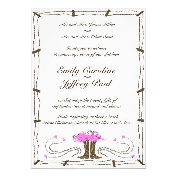 Country Western Wedding Invitation