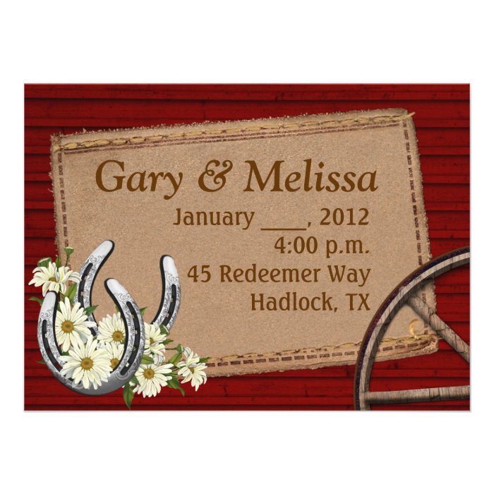 Country Western Wedding Invitation Template