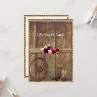 Country Western Wedding Red Roses Feathers Rope