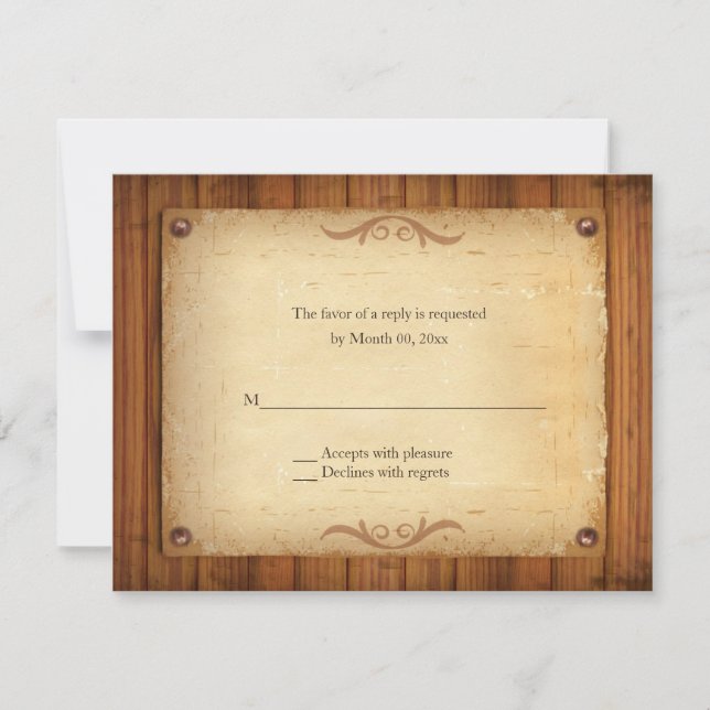 Country Western Wedding RSVP Response Cards (Front)