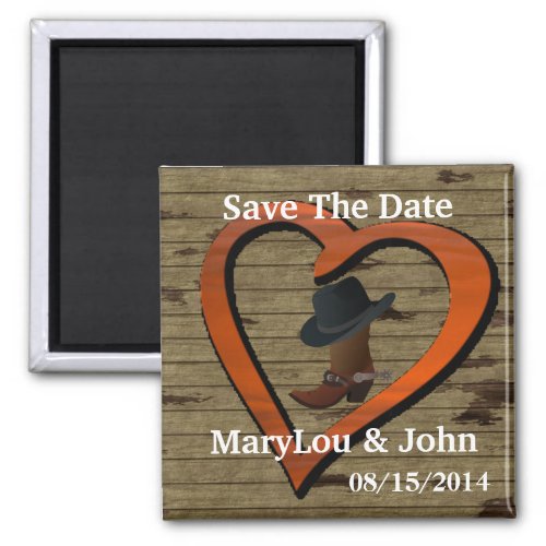 Country Western WEDDING Save The DATE Magnet