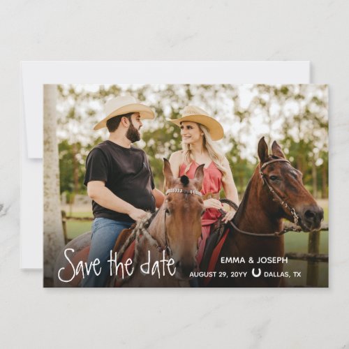 Country Western Wedding Two Photo Save the date 