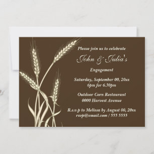Country wheat engagement anniversary CUSTOM Invitation
