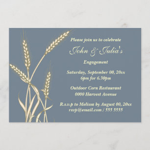 Country wheat engagement anniversary CUSTOM Invitation