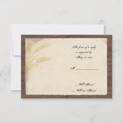 Country Wheat Grass on Parchment Response Card Invitations