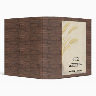 Country Wheat Grass on Parchment Wedding Album Binder