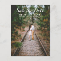 Country Whimsical Wedding Photo Save The Date Announcement Postcard