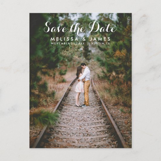 Country Whimsical Wedding Photo Save The Date Announcement Postcard