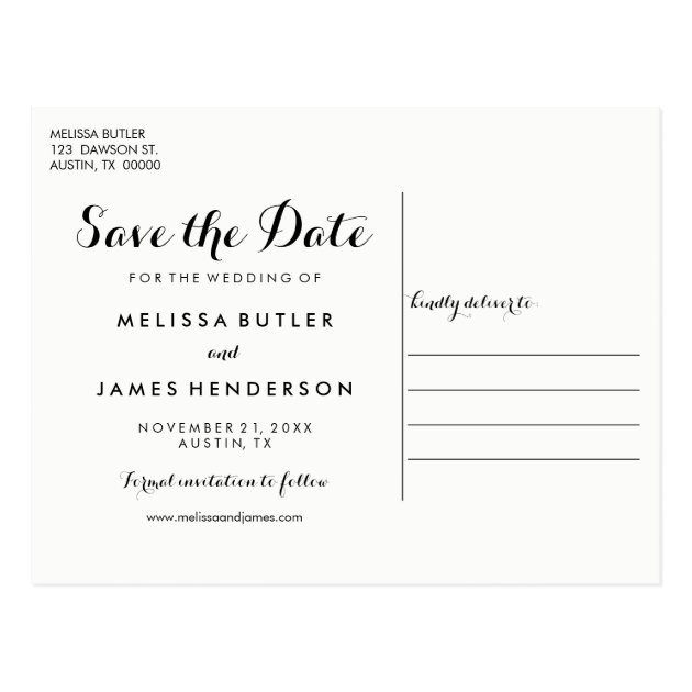 Country Whimsical Wedding Save The Date Postcard