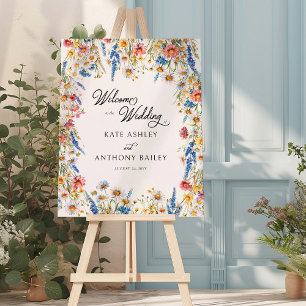 Country Wildflower Floral Wedding Welcome Foam Board