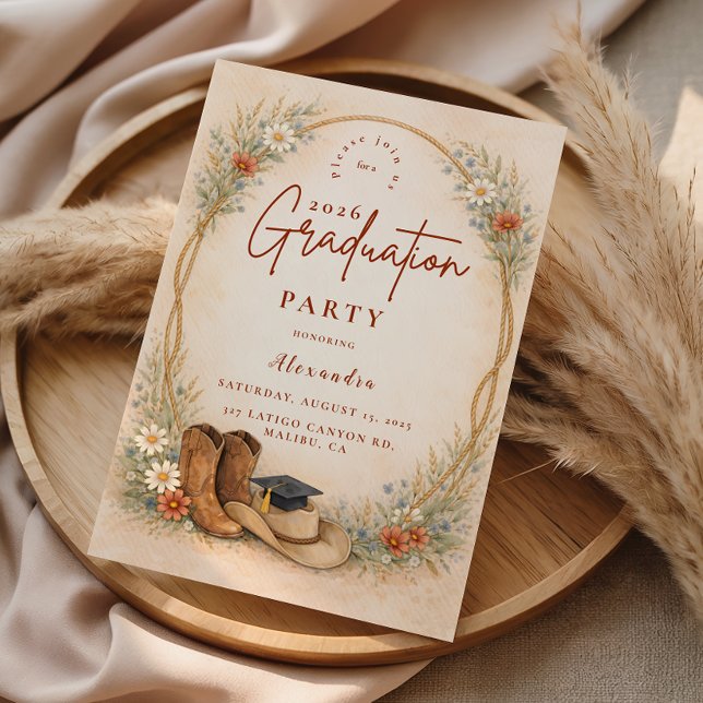 Country Wildflower Graduation Party Invitation (Creator Uploaded)