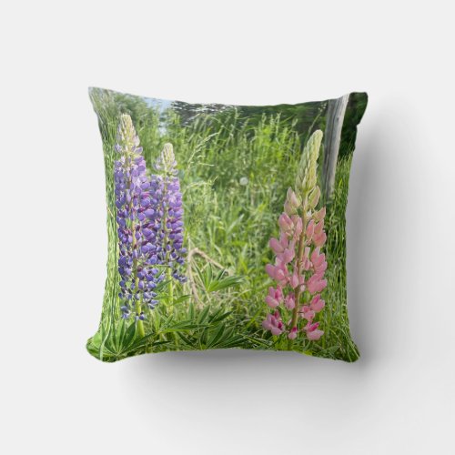 Country Wildflower Photo Throw Pillow