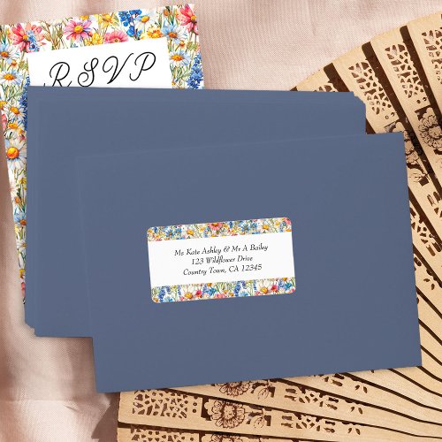 Country Wildflower RSVP Envelope Address Label