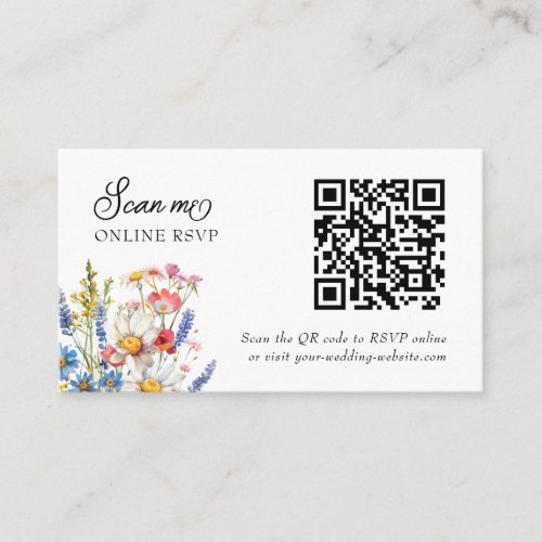 Country Wildflower Wedding Website Online RSVP Enclosure Card
