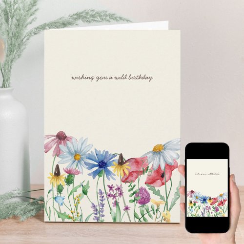 Country Wildflower Wild Birthday Card