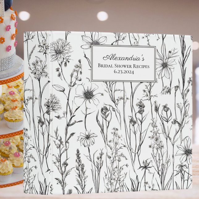 Country Wildflowers Bridal Shower Recipe 3 Ring Binder (Creator Uploaded)