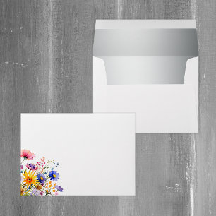 Country Wildflowers Wedding Floral Envelope