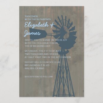Country Windmill Wedding Invitations by topinvitations at Zazzle