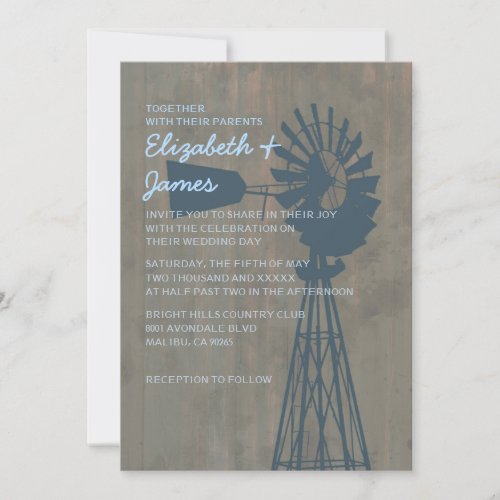 Country Windmill Wedding Invitations