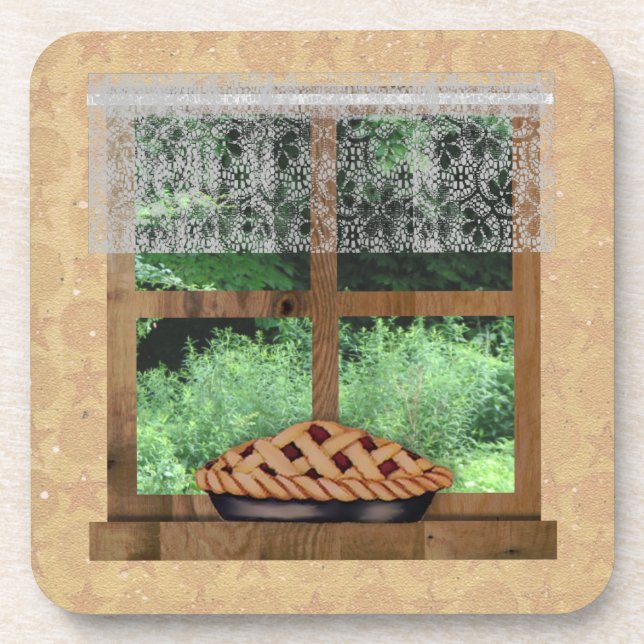 Country Window Cork Coaster (Front)
