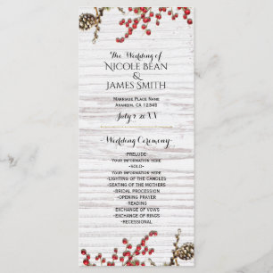 Country Winter Holiday Berries & Pine Cone Program