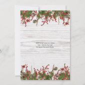 Country Winter Holiday Berries & Pine Cone Wedding Invitation (Back)