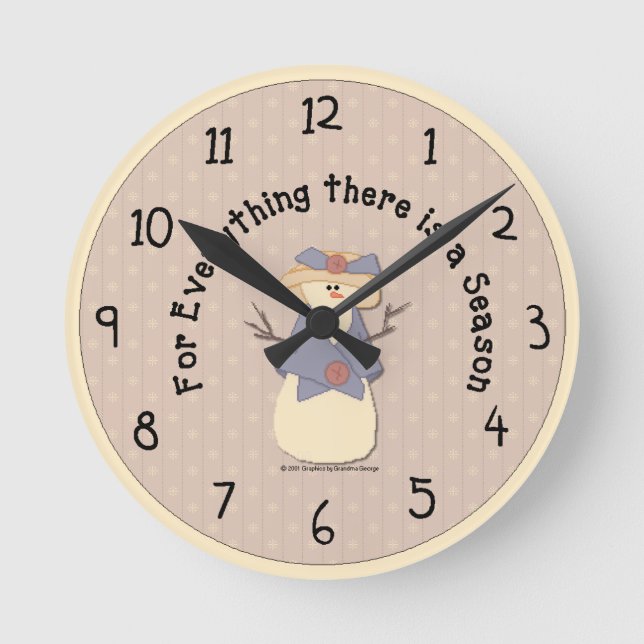 Country Winter Wall Clock (Front)