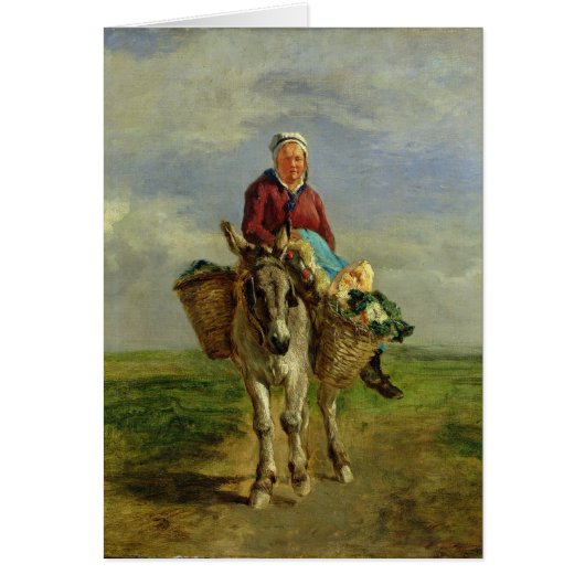 Country Woman Riding a Donkey (Front)