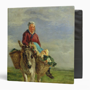 Country Woman Riding a Donkey Binder