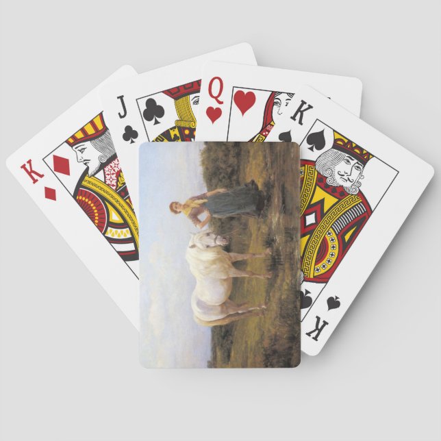 Country Woman Taking a Horse to Water Poker Cards (Back)
